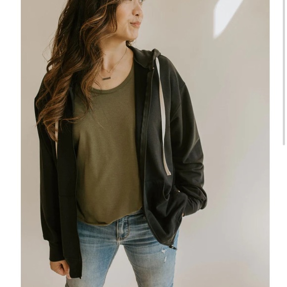 Jax and Lennon zip up terry hoodie - Birch - Picture 6 of 6